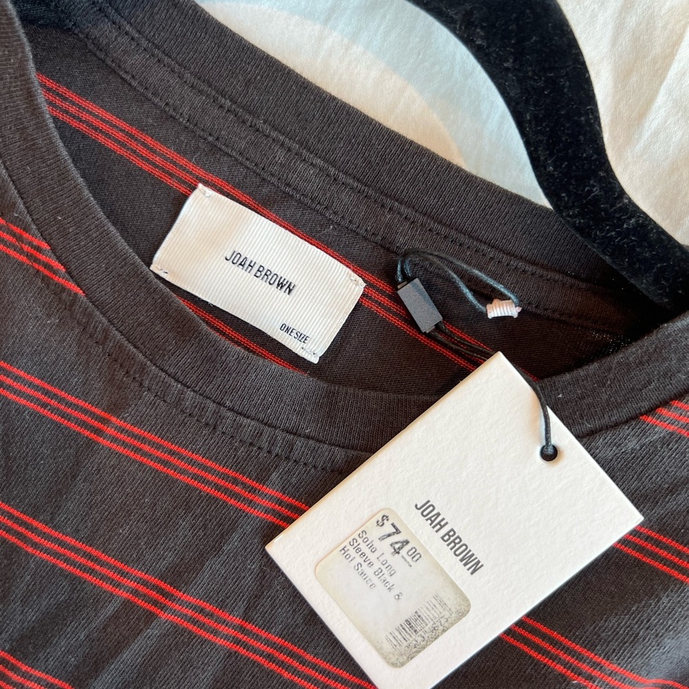 Joah Brown Soho Long Sleeve | NWT | One Size | Color: Black & Hot Sauce - Picture 2 of 4